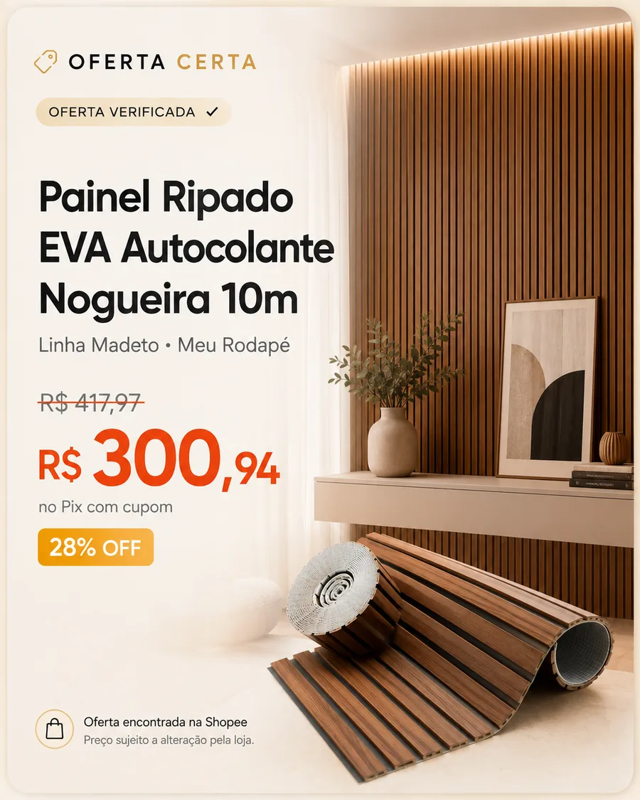 Card de oferta verificada: produto, preço original, preço promocional e desconto.