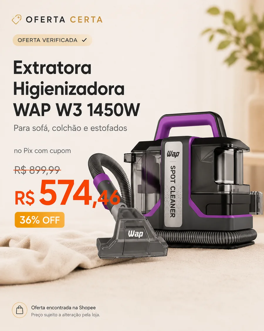 Card de oferta verificada: produto, preço original, preço promocional e desconto.