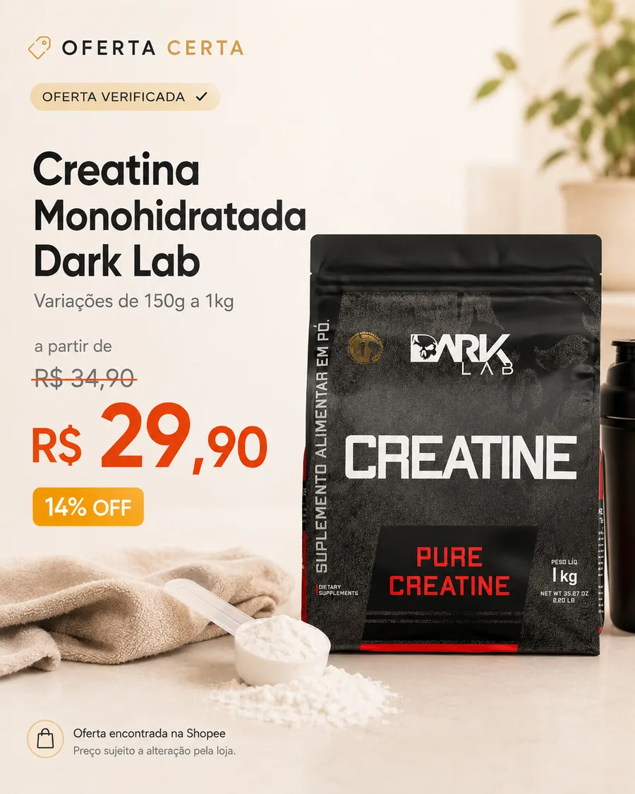 Card de oferta verificada: produto, preço original, preço promocional e desconto.